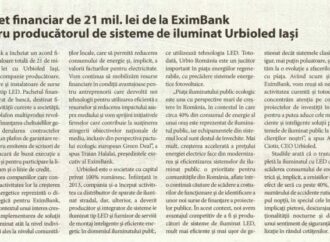 Pachet financiar de 21 mil. lei de la EximBank pentru producatorul de sisteme de iluminat Urbioled Iasi